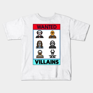 WANTED VILLAINS Kids T-Shirt